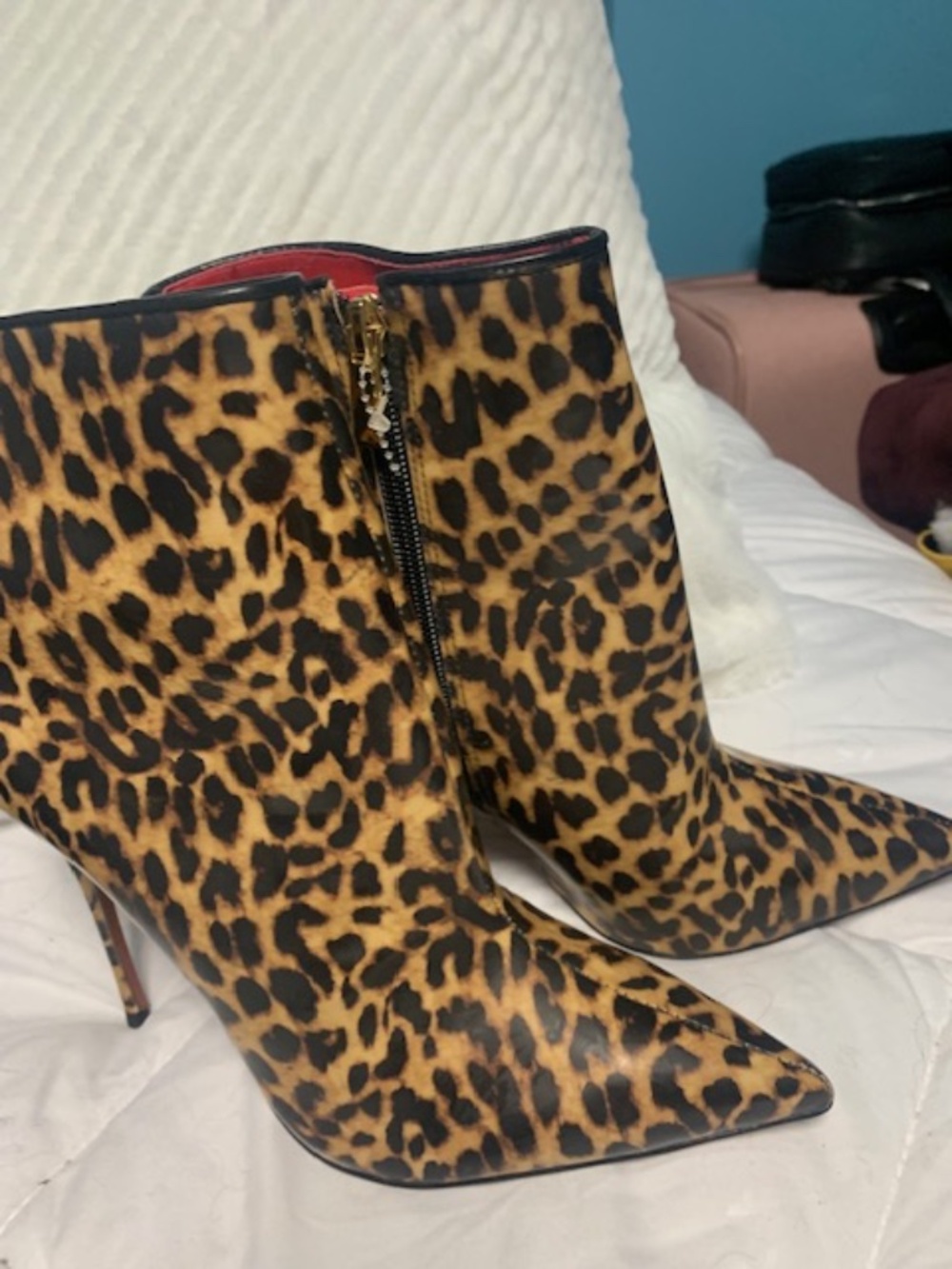 Leopard leather Paton short boots